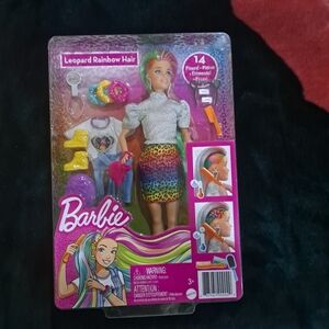 Barbie leopard Rainbow  hair